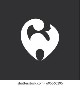Abstract Logo Cat Animal Flat Design Illustration art