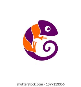 abstract logo chameleon circle vector
