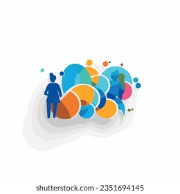 abstract logo chat multi people