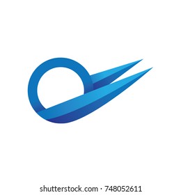 abstract logo circle blue