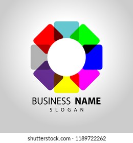 abstract Logo Circle with Color Vector Template Graphic Design Illustration
