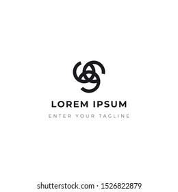 Abstract Logo Circle Design, Monogram Icon Simple, Vector Stock Eps 10.