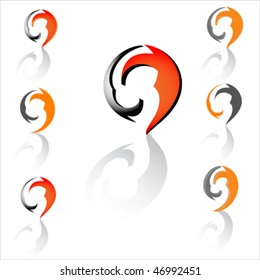 Abstract logo circle elements symbol design isolated over white