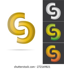 Abstract logo circle geometric colorful vector.