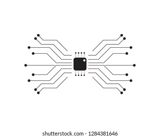 abstract logo circuit future digital technology concept