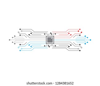 abstract logo circuit future digital technology concept