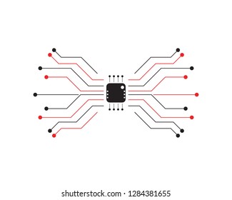 abstract logo circuit future digital technology concept