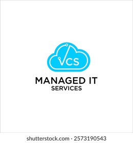 abstract logo cloud computing vector. managed it service technology design