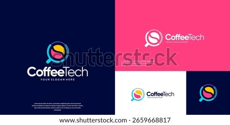 abstract logo of coffee beans and a cup, fresh energy, graphic design inspiration.