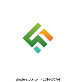 abstract logo color box square letter template