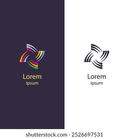 Logotipo Abstractas con líneas curvas y coloridas que forman una forma ondulada, lo que sugiere movimiento y flujo. Ideal para branding, tecnología, agencias creativas y negocios modernos.