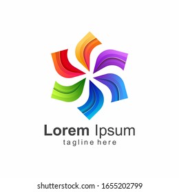 abstract logo colorful design vector
