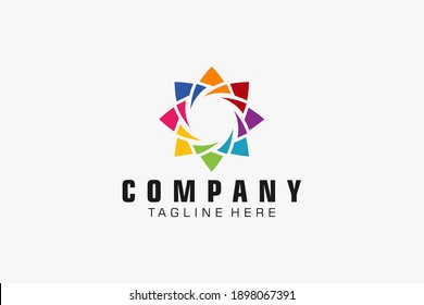 Abstract Logo. Colorful Geometric Combination. Usable for Business and Technology Logos. Flat Vector Logo Design Template Element.