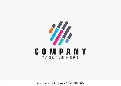 Abstract Logo. Colorful Geometric Combination. Usable for Business and Technology Logos. Flat Vector Logo Design Template Element.