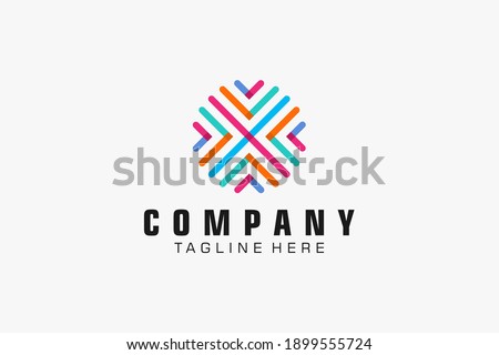 Abstract Logo. Colorful Geometric Combination. Usable for Business and Technology Logos. Flat Vector Logo Design Template Element.