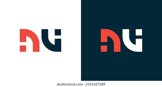 Abstract logo combination of J and N letters, simple logo 