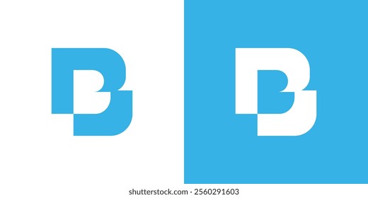Abstract logo combination of letters P and B, simple P and B letter logo