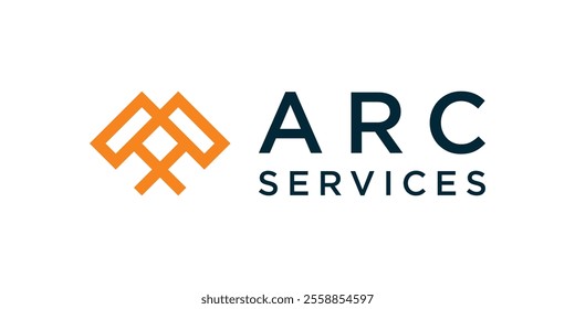 Abstract logo combination of letters A and T