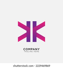 abstract logo combination of rectangle and gradient color