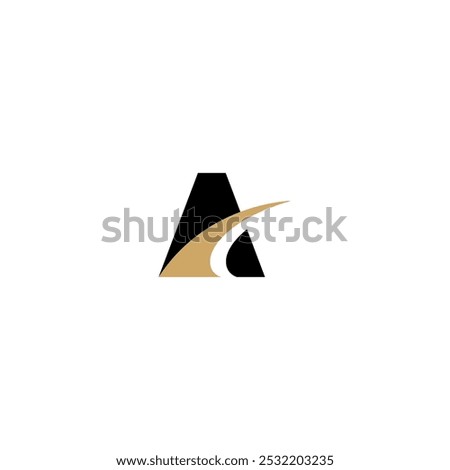 Abstract logo combination of road with A letter. Initial logo for traffic. Symbol of Investment, finance. Alphabet icons for success. This images produced without the use of any form of AI software.