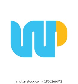 Logotipo abstracto de la inicial combinada de W y P. Buen uso para tecnología, finanzas y negocios innovadores.