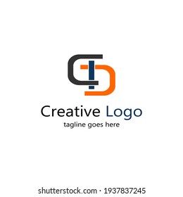 abstract logo combined letters C and I