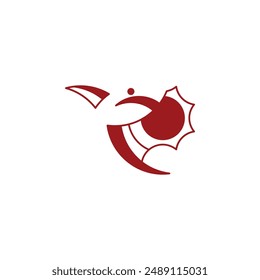 Abstract Logo Combining Shark and Sun Elements