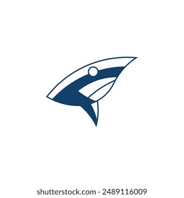 Abstract Logo Combining Shark and Yacht Elements