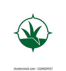 abstract logo compass and lawn 