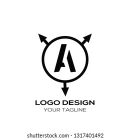 Abstract A logo concept with creative look. Elegent Logo with latter A 