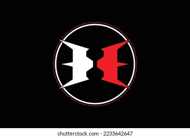 Abstraktes Logo-Konzept, Buchstabe H, minimales Vektordesign