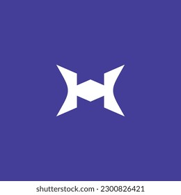 Concepto de logotipo abstracto, letra H, HM, MH, diseño vectorial mínimo ilustrado