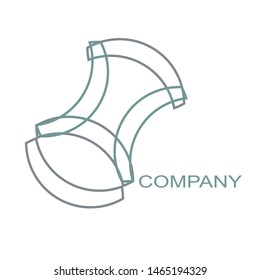 abstract logo. the concept of mono line logo. gray.