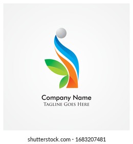 Abstract logo concept. Optimistic, care, friendly and calm theme.