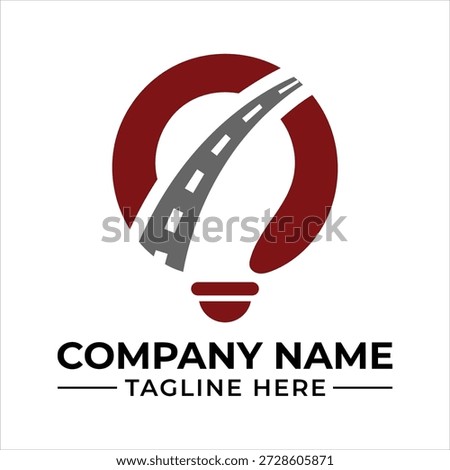 Abstract logo concept with a winding road inside a lightbulb symbol