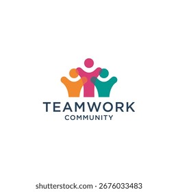 Abstract logo conceptdiversity and teamwork, featuring overlapping people icon symbolizing communication and collaboration 