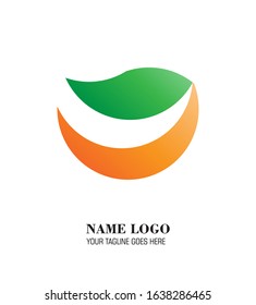 Abstract logo concepts describe Orange peel and a leaf 
