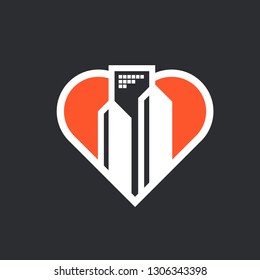 abstract logo construction and love, modern design basic color combinations for industry and business, vector illustration of template logo, web logo, logotype, media information and technology logo