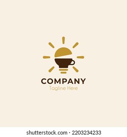 abstract logo creation with cup and bulb