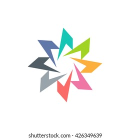 Abstract Logo. Creative Design Technology Symbol. Geometric Shape