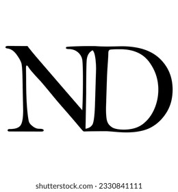 Abstract logo Creative minimalist design. Beautiful and simple elements Beautiful and simple elements. Letter ND, DN, N, D modern technology monogram icon background for personal or company