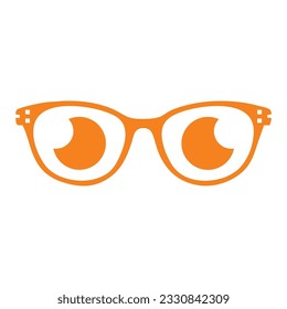 Abstract logo Creative minimalist design. Beautiful and simple elements Beautiful and simple elements. Orange eye glasses font modern technology monogram icon background for personal and company
