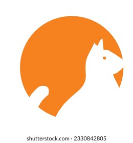 Abstract logo Creative minimalist design. Beautiful and simple elements Beautiful and simple elements. Cool orange cat font modern technology monogram icon background for personal or company