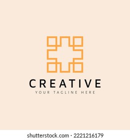 Abstract Logo With Creative Square Design Illustration