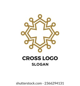 Abstract logo cross luxury creative design