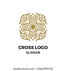 Abstract logo cross luxury creative design