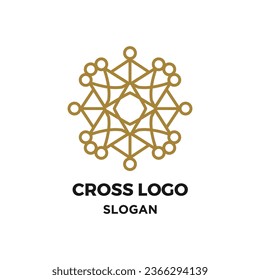 Abstract logo cross luxury creative design