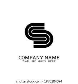 Abstract logo of curved line meet each other to form the letter s for company logo or brand.