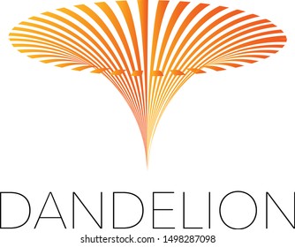 Abstract logo with dandelion shape gold and unique