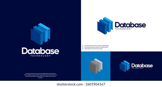 abstract logo database security , security system , digital services smart technology  design vector template